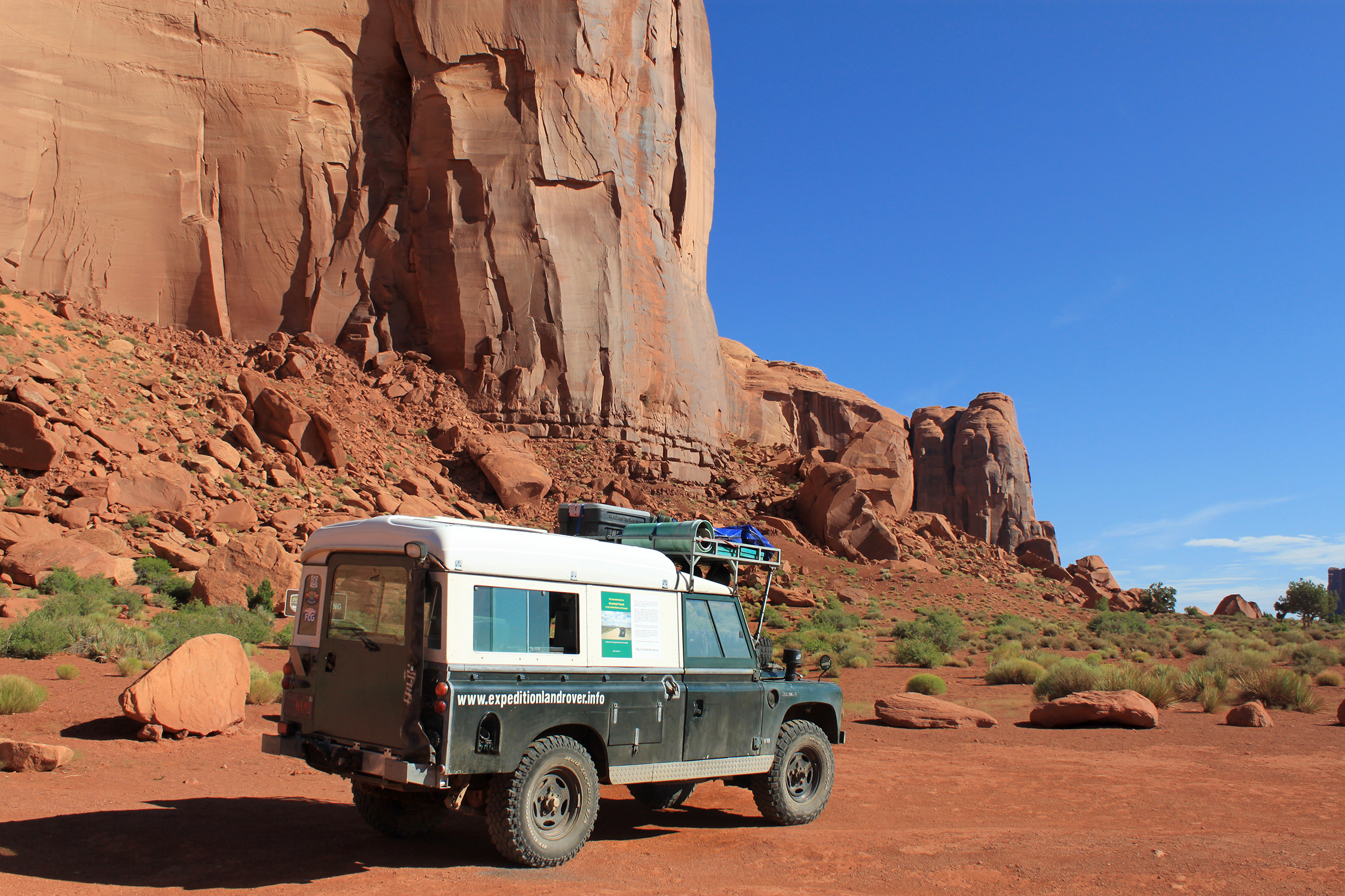 My Land Rover Dormobile in Monument Valley